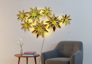 7 STAR METAL WALL FLOWER WITH LED