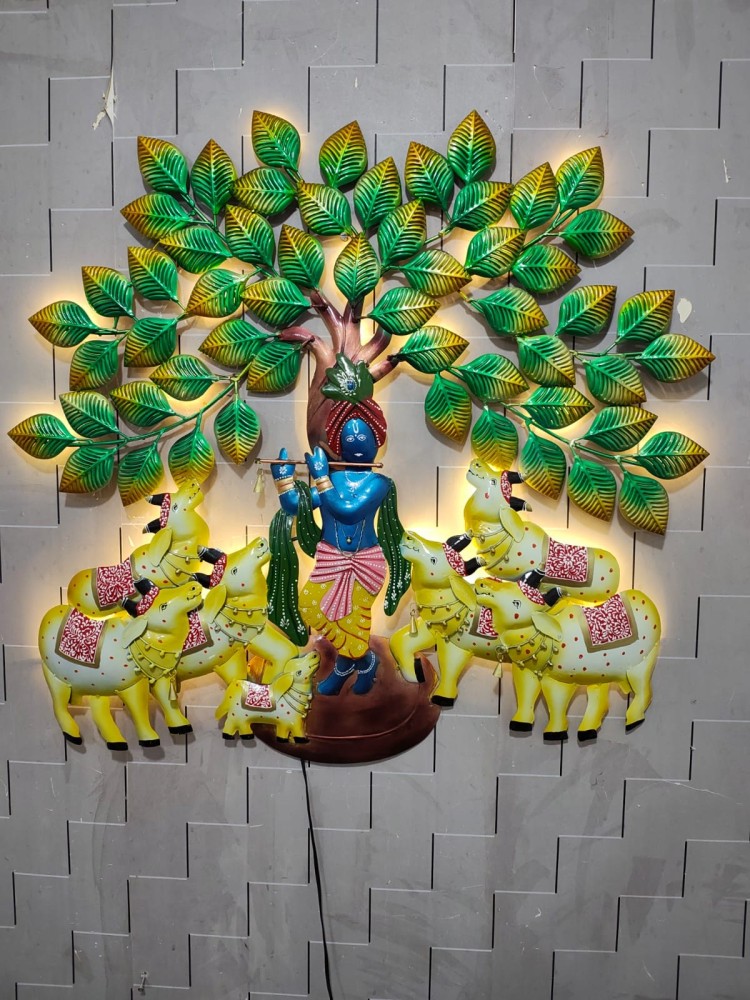 7 COW  LORD KRISHNA TREE ( 37X37 INCH)